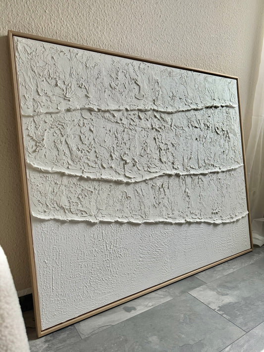 Strukturbild WAVES in Beige mit einem Eicherahmen